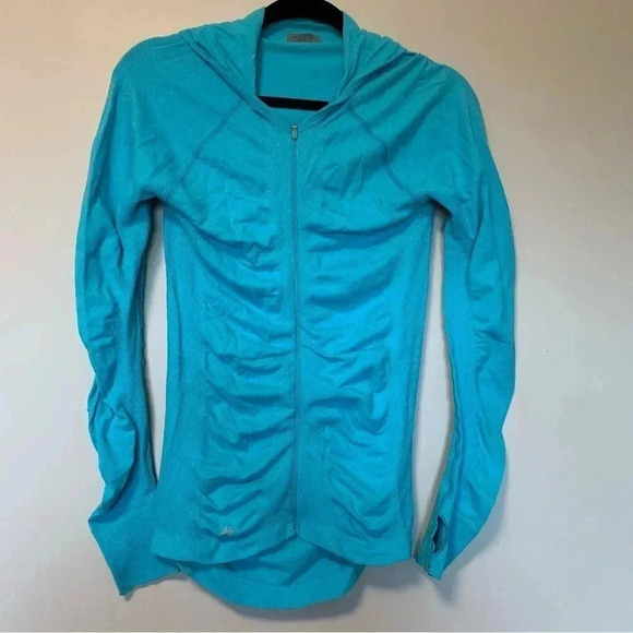 Athleta turquoise rushing full  zip jacket - Picture 1 of 4